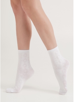 Високі шкарпетки з бавовни WS3 BACKGROUND 004 white (білий)