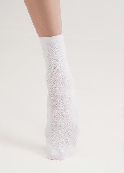 Высокие носки из хлопка WS3 BACKGROUND 004 white (белый)