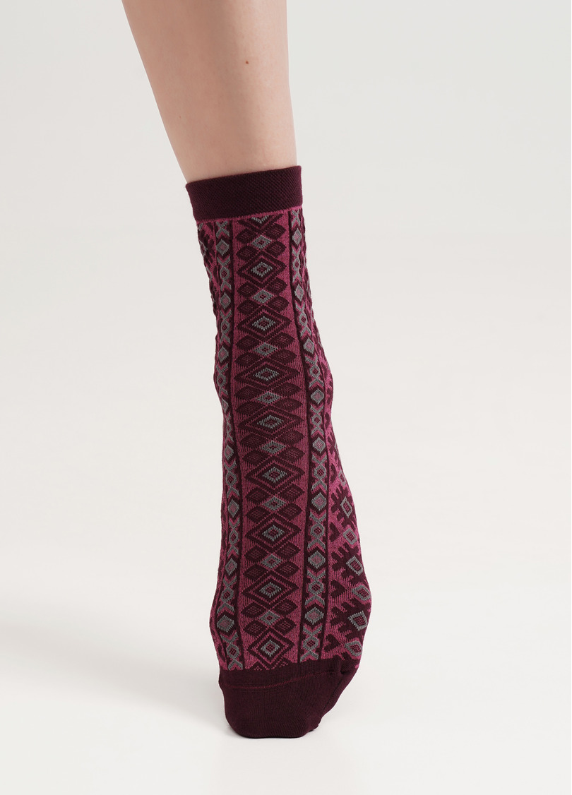 Бавовняні шкарпетки з візерунком WS3 BACKGROUND 005 vintage grape/fuchia (рожевий)