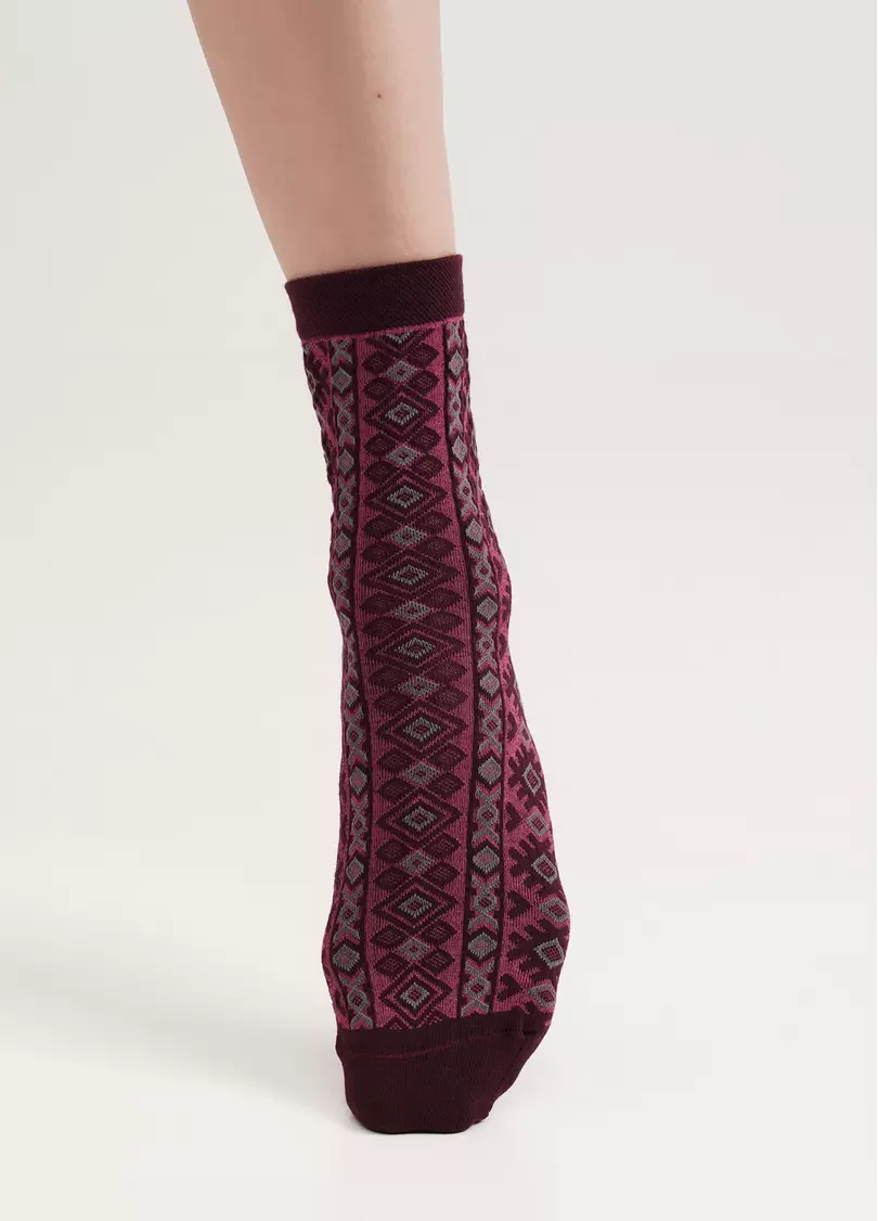 Хлопковые носки с узором WS3 BACKGROUND 005 vintage grape/fuchia (розовый)