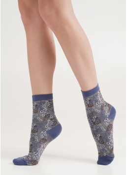 Шкарпетки у квітковий візерунок WS3 BACKGROUND 008 jeans (синій)
