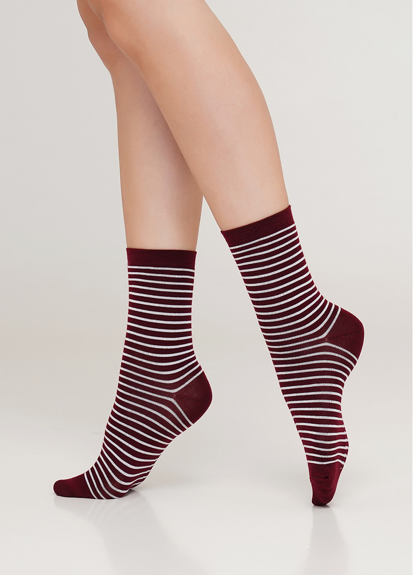 Женские хлопковые носки WS3 BASIC 002 (бордовый)