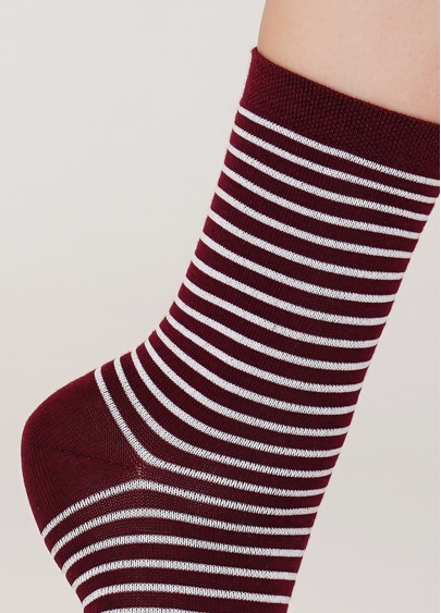 Жіночі бавовняні шкарпетки WS3 BASIC 002 (бордовий)