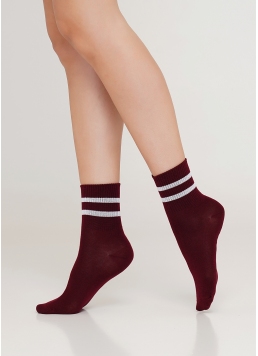 Жіночі бавовняні шкарпетки (2 пари) WS3 BASIC 004 dark grey melange/marsala (сірий)