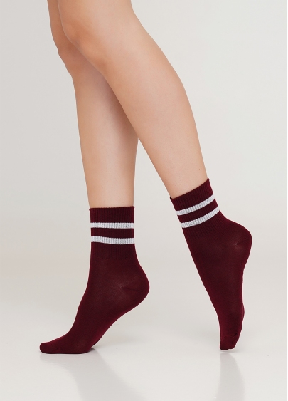 Женские хлопковые носки (2 пары) WS3 BASIC 004 dark grey melange/marsala (серый)