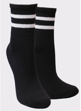 Жіночі бавовняні шкарпетки (2 пари) WS3 BASIC 004 black/light grey melange (чорний)