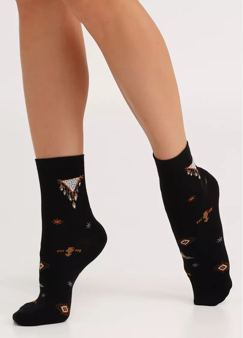 Носки хлопковые с ловцом снов WS3 BOHO 002 black (черный)