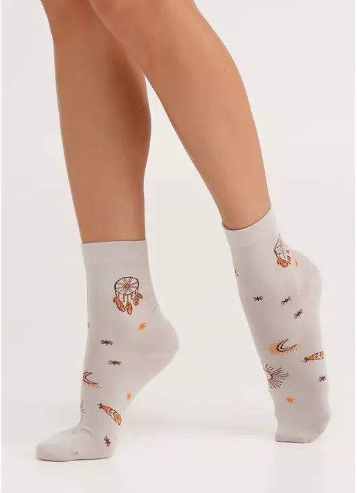Носки высокие в стиле бохо WS3 BOHO 003 moonlight (бежевый)