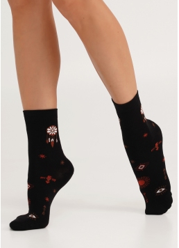 Шкарпетки з бавовни з ловцем снів WS3 BOHO 004 black (чорний)
