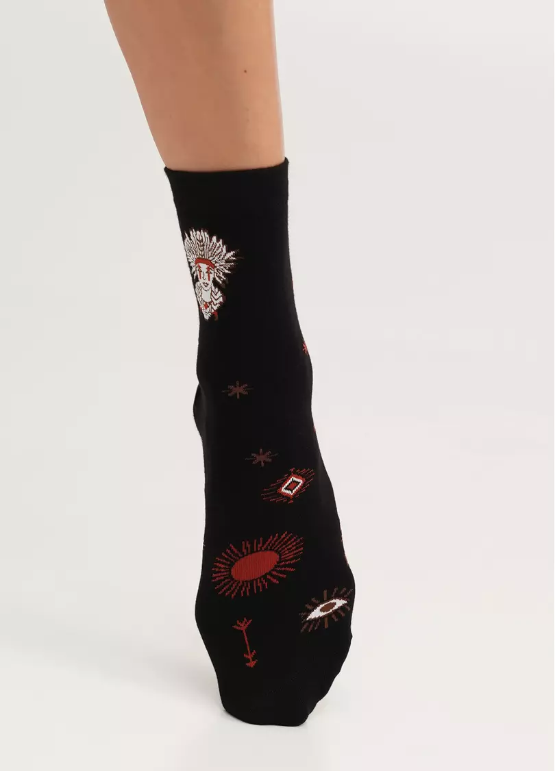 Носки из хлопка с ловцом снов WS3 BOHO 004 black (черный)