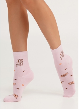 Шкарпетки з місяцем в стилі бохо WS3 BOHO 005 pearl (рожевий)