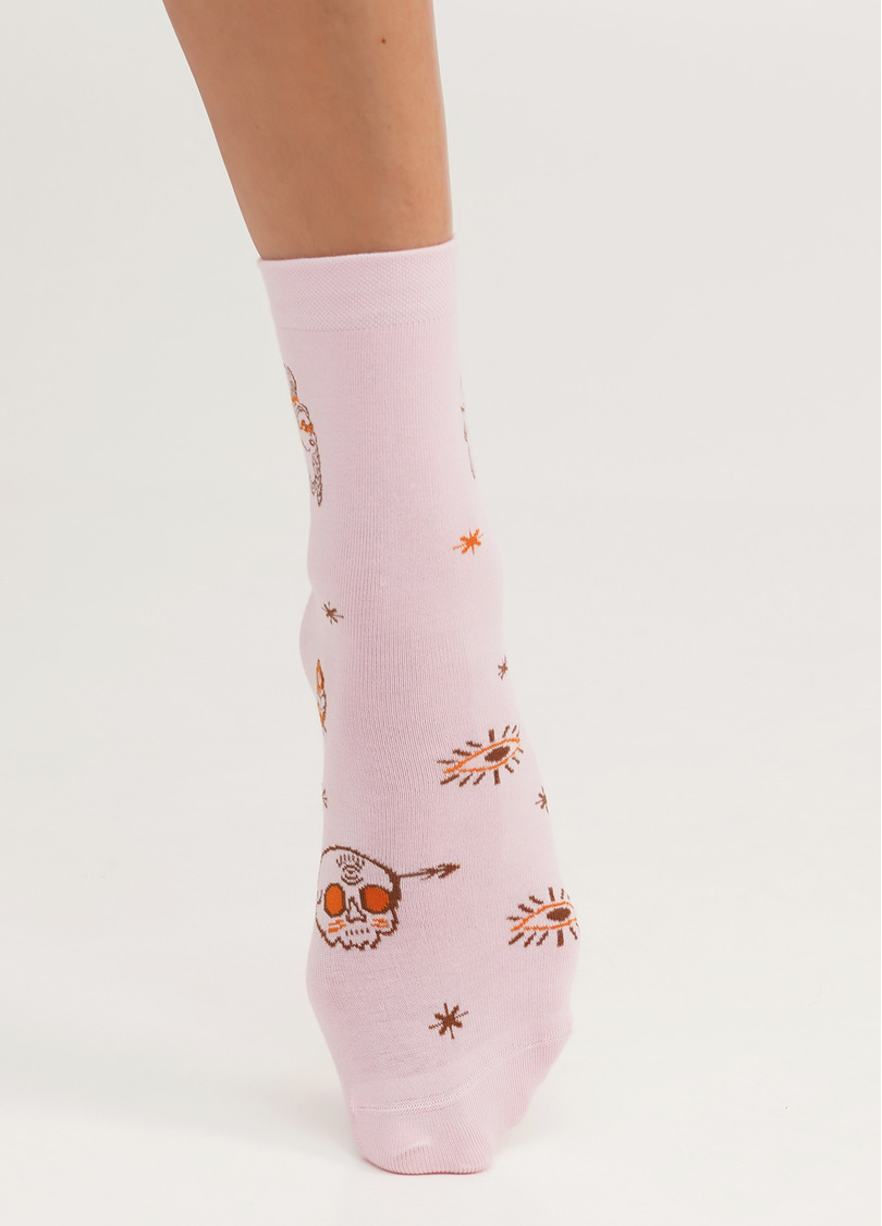 Шкарпетки з місяцем в стилі бохо WS3 BOHO 005 pearl (рожевий)