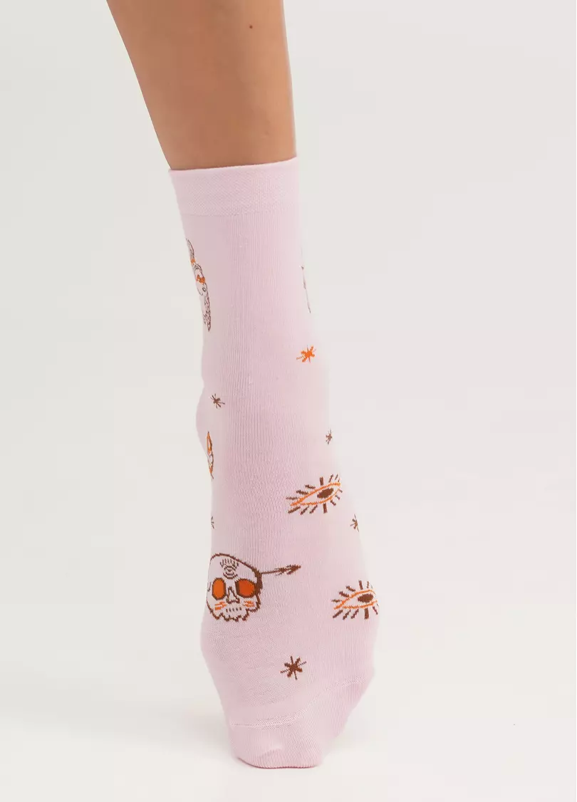 Носки с луной в стиле бохо WS3 BOHO 005 pearl (розовый)