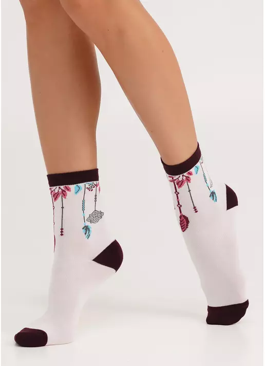 Носки хлопковые с рисунком в бохо стиле WS3 BOHO 006 blushing bride (розовый)