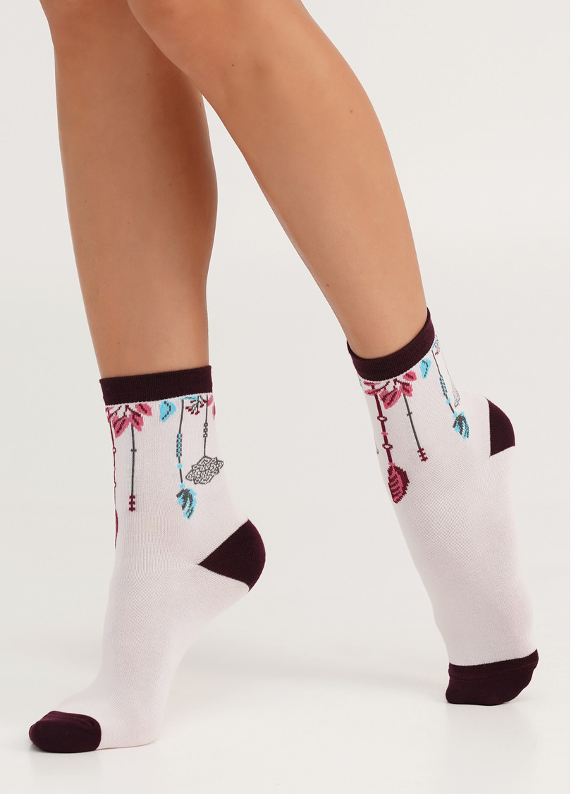 Шкарпетки бавовняні з малюнком в бохо стилі WS3 BOHO 006 blushing bride (рожевий)