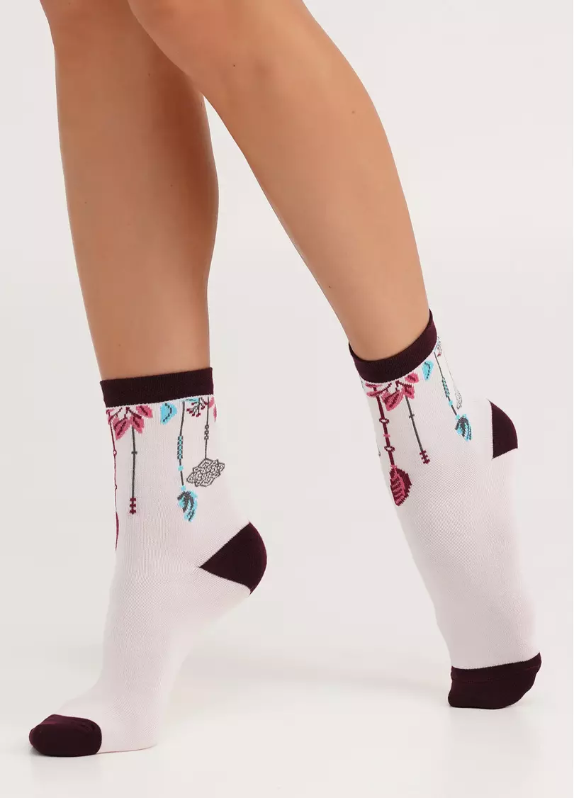 Носки хлопковые с рисунком в бохо стиле WS3 BOHO 006 blushing bride (розовый)
