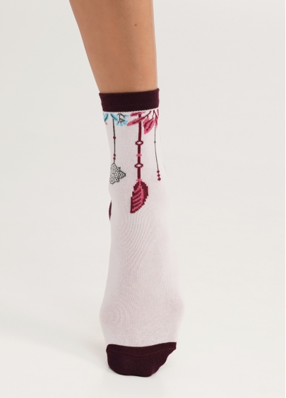 Шкарпетки бавовняні з малюнком в бохо стилі WS3 BOHO 006 blushing bride (рожевий)