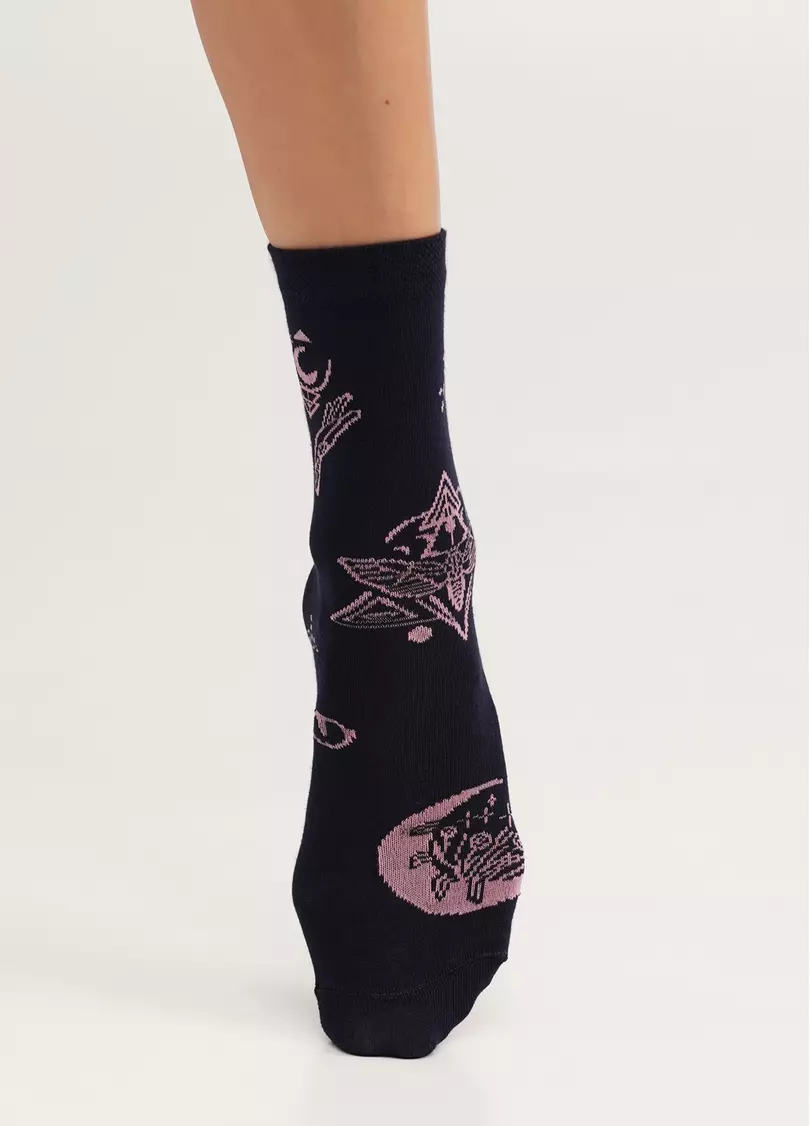 Носки из хлопка в стиле бохо WS3 BOHO 007 navy (синий)