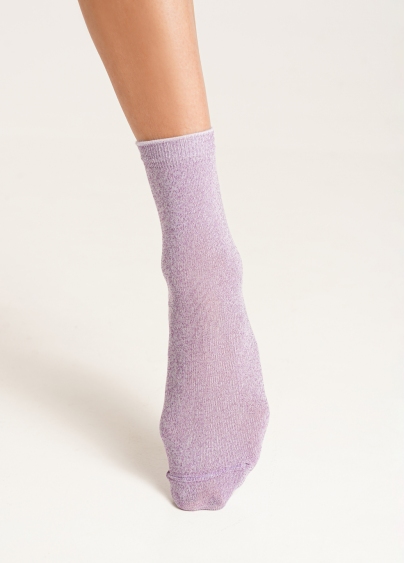 Блискучі шкарпетки з люрексом WS3 CLASSIC LUREX lilac/pink (фіолетовий/рожевий)