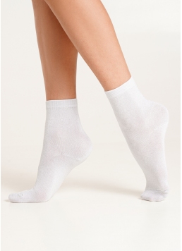 Блестящие носки с люрексом WS3 CLASSIC LUREX white/silver (белый/серый)