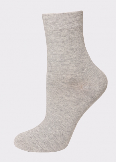 Жіночі бавовняні шкарпетки комплект (2 пари) WS3 CLASSIC + WS BASIC 001 light grey melange (меланж)