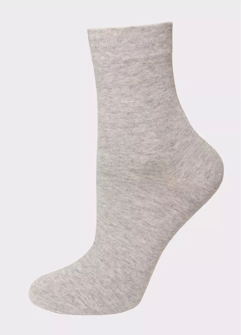 Женские хлопковые носки комплект (2 пары) WS3 CLASSIC + WS BASIC 001 light grey melange (меланж)
