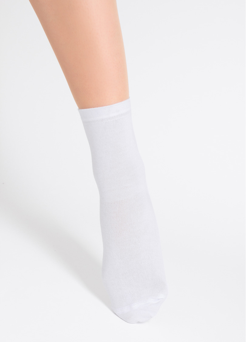 Носки женские (2 пары) WS3 CLASSIC light grey melange/white (серый/белый)