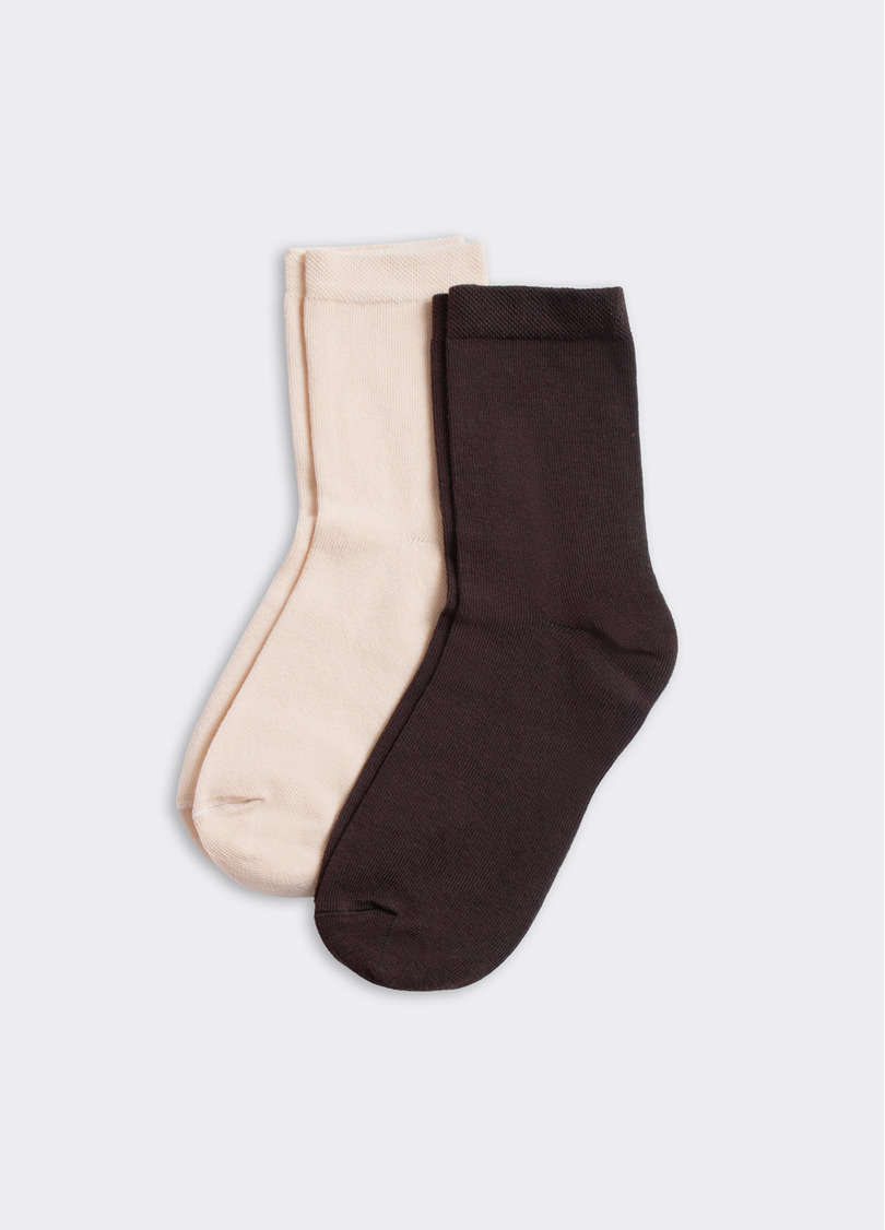 Носки женские (2 пары) WS3 CLASSIC chocolate/sand (коричневый/бежевый)