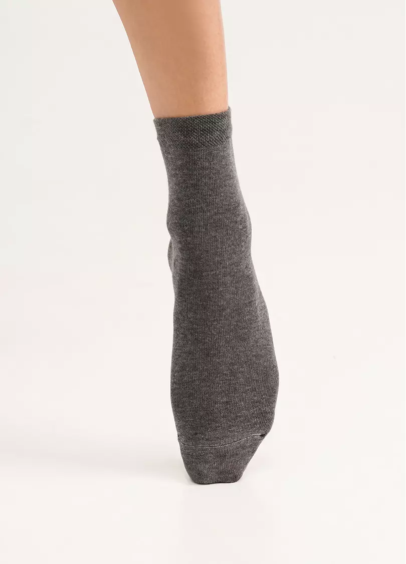 Шкарпетки жіночі (2 пари) WS3 CLASSIC dark grey melange/black (сірий меланж/чорний)