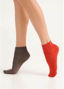 Женские хлопковые носки (2 пары) WS2 CLASSIC haze/ceramite (коричневыий/оранжевый)