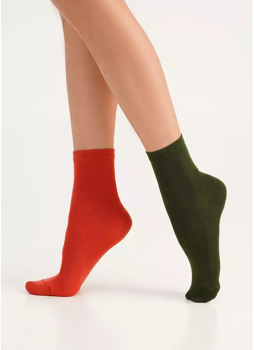 Носки женские (2 пары) WS3 CLASSIC khaki/ceramite (зеленый/оранжевый)