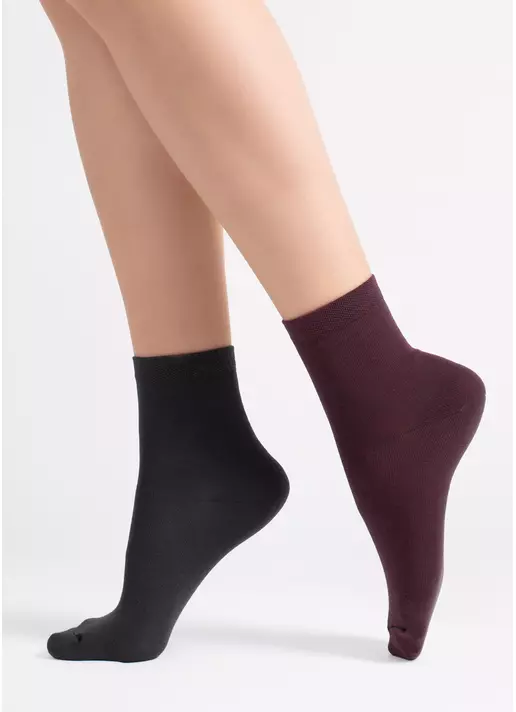 Носки женские (2 пары) WS3 CLASSIC marsala/iron (бордовый/серый) Носки женские (2 пары) WS3 CLASSIC marsala/iron (бордовый/серый)