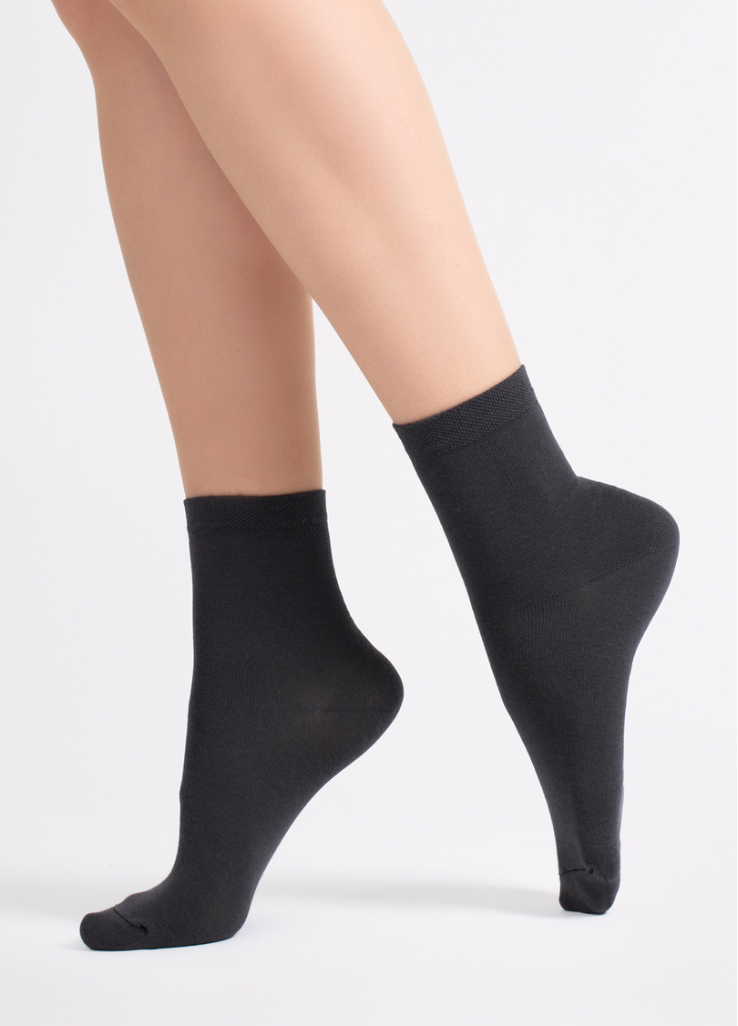 Носки женские (2 пары) WS3 CLASSIC marsala/iron (бордовый/серый)