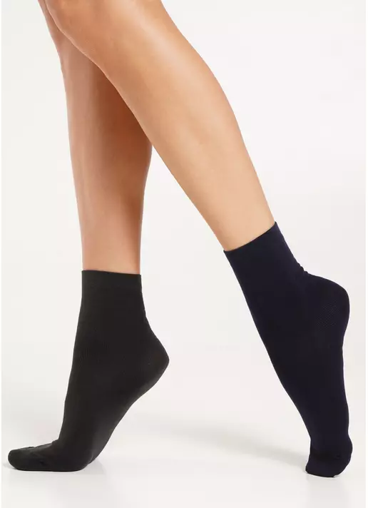 Шкарпетки жіночі (2 пари) WS3 CLASSIC navy/iron (синій/сірий)