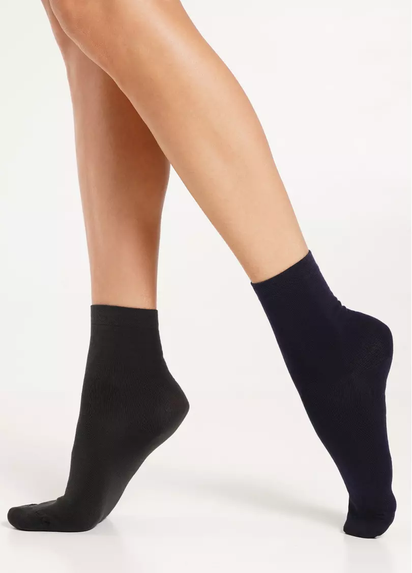 Шкарпетки жіночі (2 пари) WS3 CLASSIC navy/iron (синій/сірий)