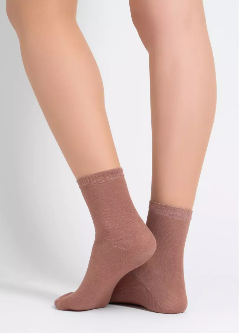 Шкарпетки жіночі (2 пари) WS3 CLASSIC sand/mocha mousse (бежевий/коричневий)