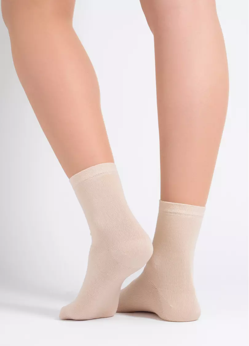 Шкарпетки жіночі (2 пари) WS3 CLASSIC sand/mocha mousse (бежевий/коричневий)