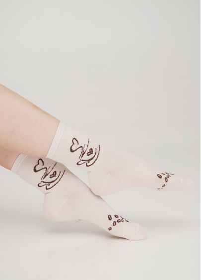 Хлопковые носки с рисунком чашки кофе WS3 COFFEE 001 panna (бежевый)
