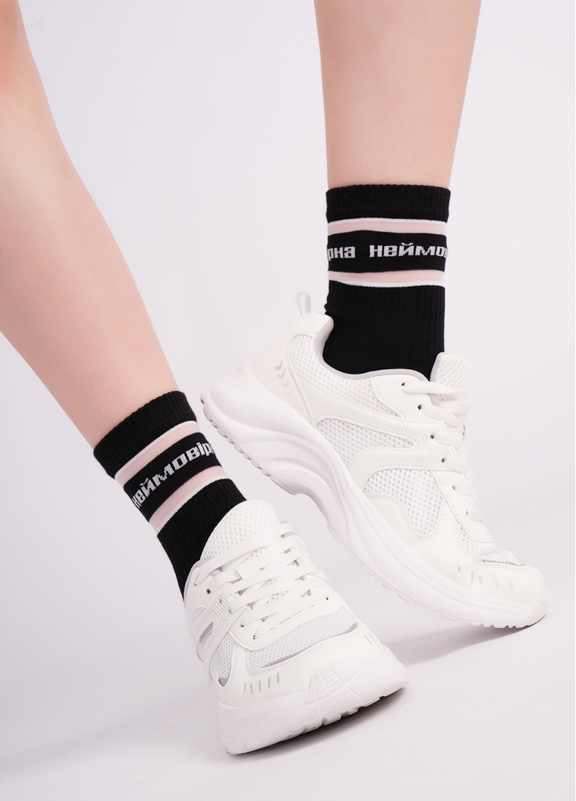 Носки с надписью "Неймовірна" WS3 CRISTAL STRONG 003 black (черный)