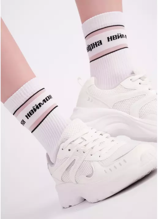 Носки с надписью "Неймовірна" WS3 CRISTAL STRONG 003 white (белый)