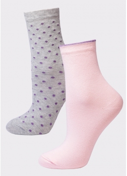 Женские хлопковые носки (2 пары) WS3 FASHION 051 + WS3 FASHION 052