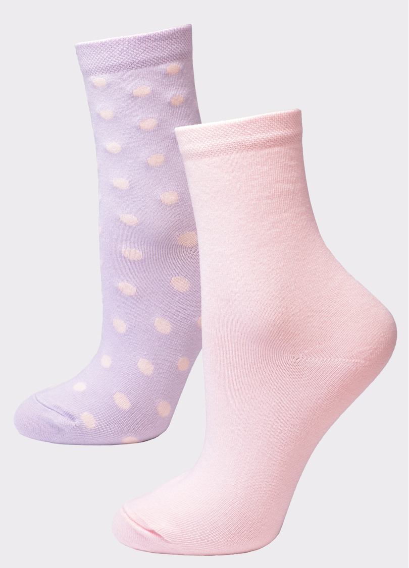Женские хлопковые носки (2 пары) WS3 FASHION 053 + WS3 CLASSIC