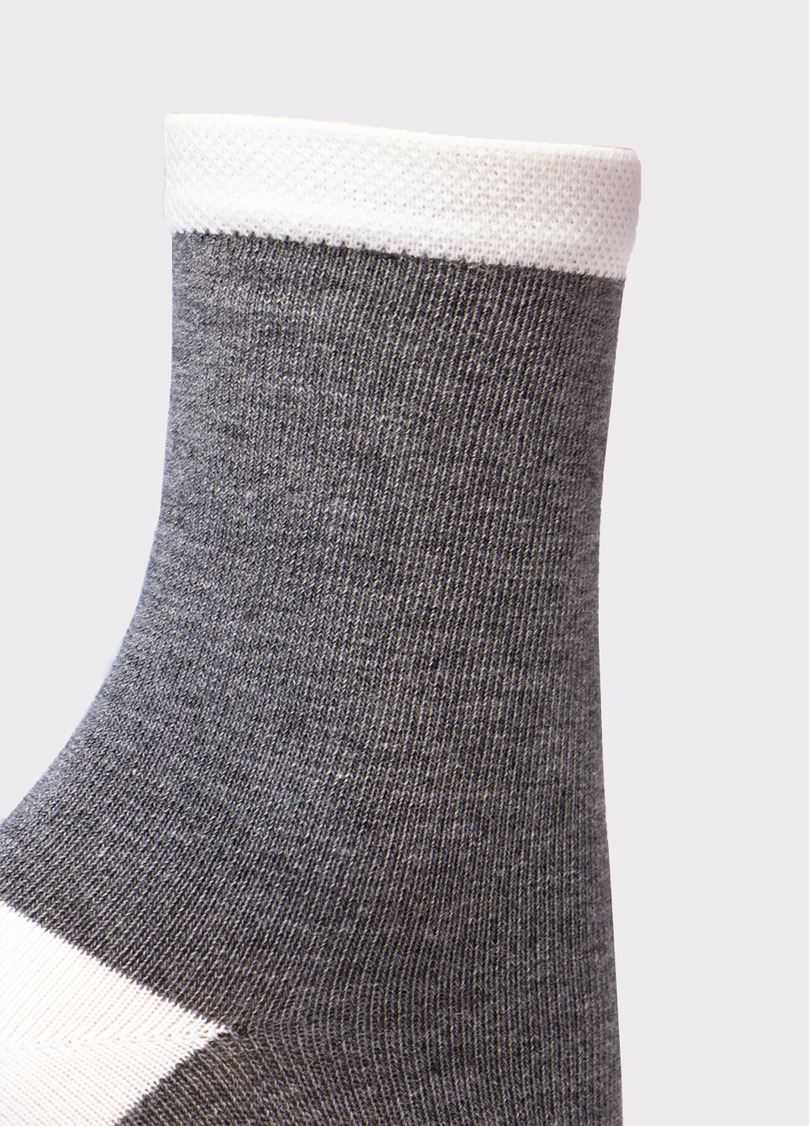 Комплект шкарпеток з бавовни (2 пари) WS3 FASHION 054 + WS3 CLASSIC dark grey melange/white (сірий/білий)