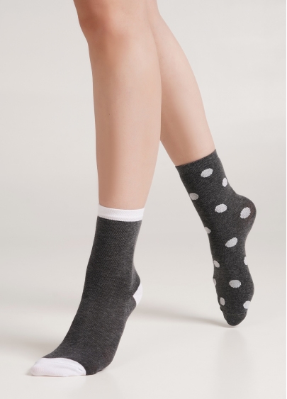 Хлопковые носки комплект с 2 пар WS3 FASHION 054 + WS3 FASHION 055 dark grey melange (серый)