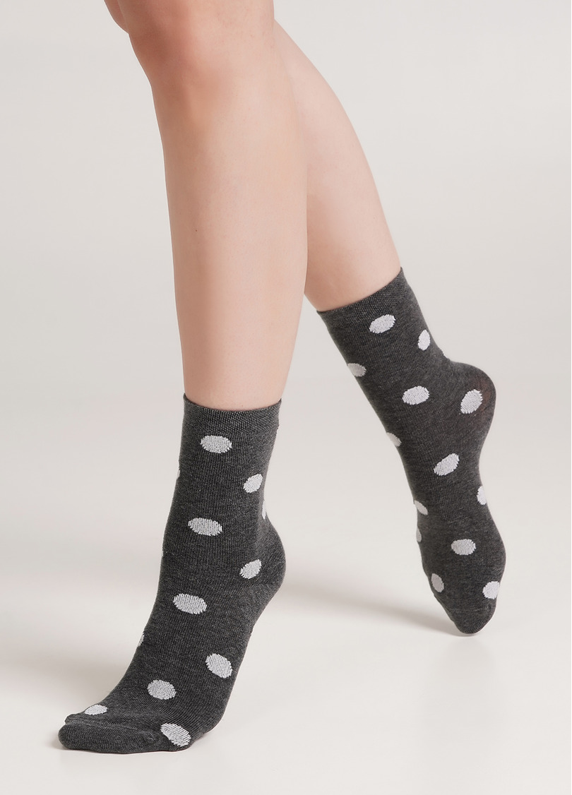 Хлопковые носки комплект с 2 пар WS3 FASHION 054 + WS3 FASHION 055 dark grey melange (серый)