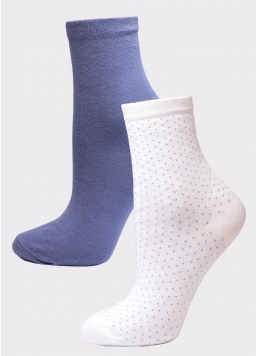 Женские хлопковые носки (2 пары) WS3 FASHION 059 + WS3 CLASSIC