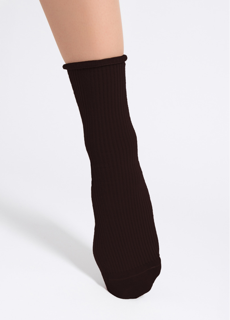 Носки в рубчик WS3 FASHION 060 chocolate (коричневый)
