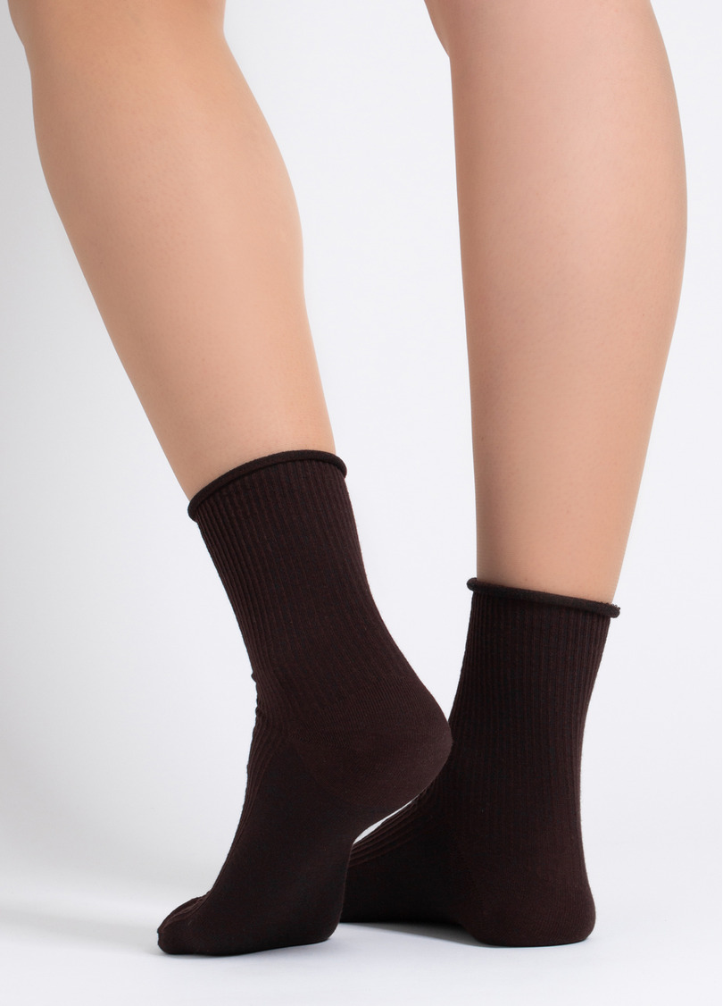Носки в рубчик WS3 FASHION 060 chocolate (коричневый)