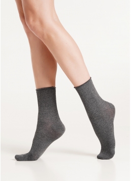 Шкарпетки в рубчик WS3 FASHION 060 dark grey melange (сірий)