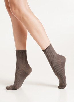 Носки в рубчик WS3 FASHION 060 haze (коричневый)